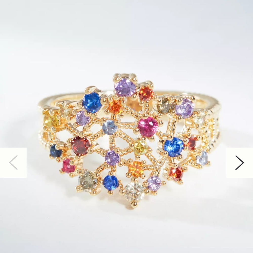 nwot anthropologie raini Multicolor cocktail Ring os